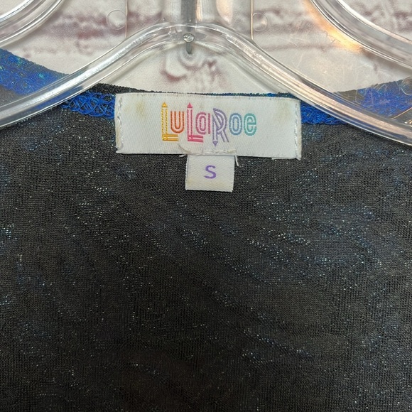 Lularoe Blue and Black Floral Sarah Duster Cardigan - Picture 5 of 9